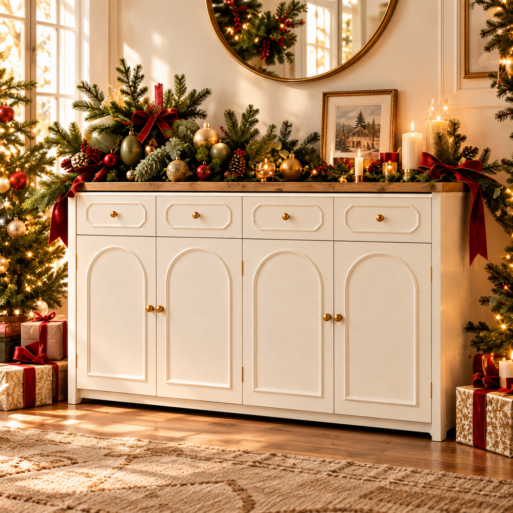 Arched Front Shoe Cabinet