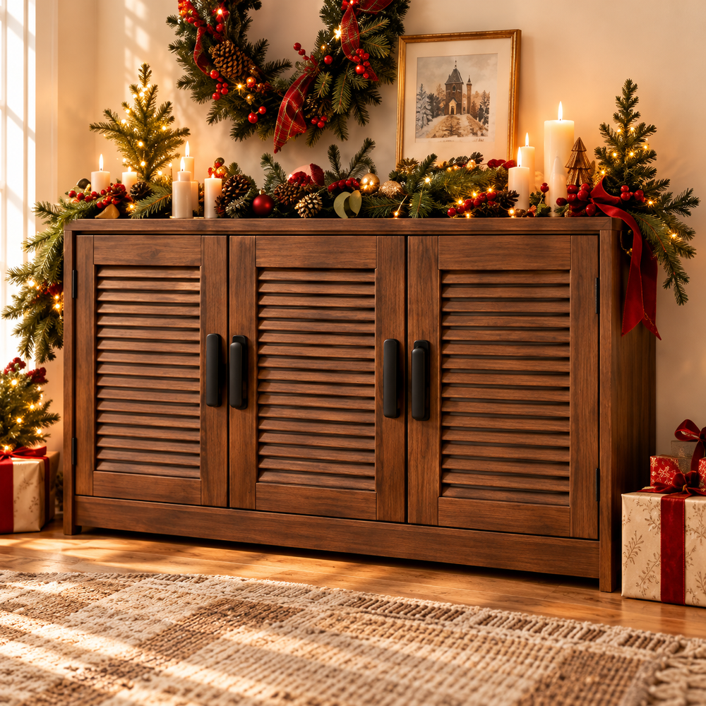 Louvered Shoe Cabinet